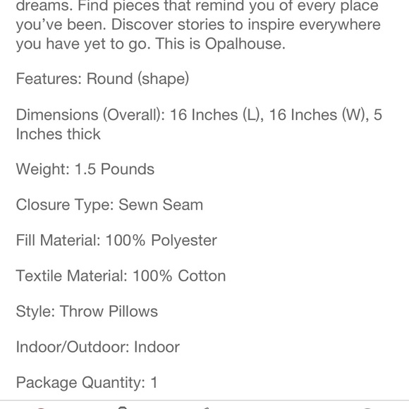 OPALHOUSE NEW quilted velvet round throw pillows -blue - Picture 6 of 6